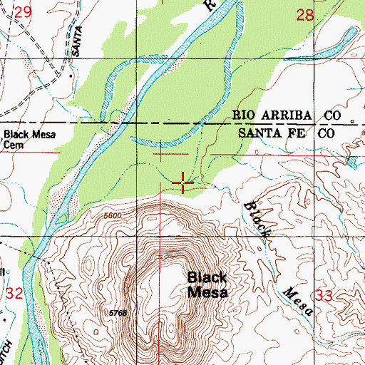Topographic Map of Black Mesa Arroyo, NM