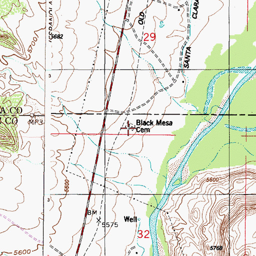 Topographic Map of Black Mesa Church, NM