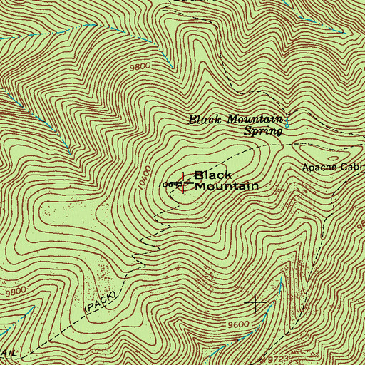 Topographic Map of Black Mountain, NM
