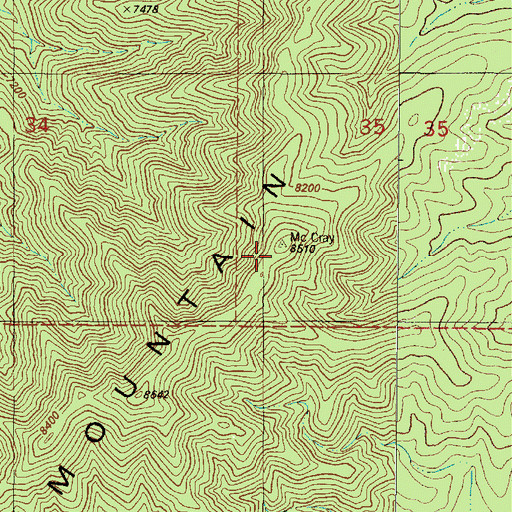 Topographic Map of Black Mountain, NM