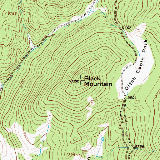 Topographic Map of Black Mountain, NM