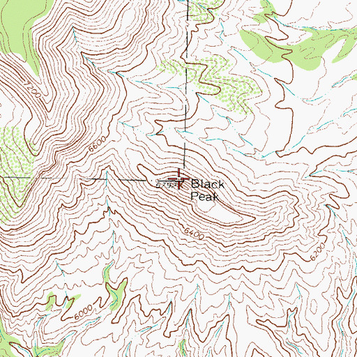 Topographic Map of Black Peak, NM