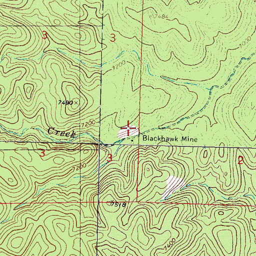 Topographic Map of Blackhawk Mine, NM