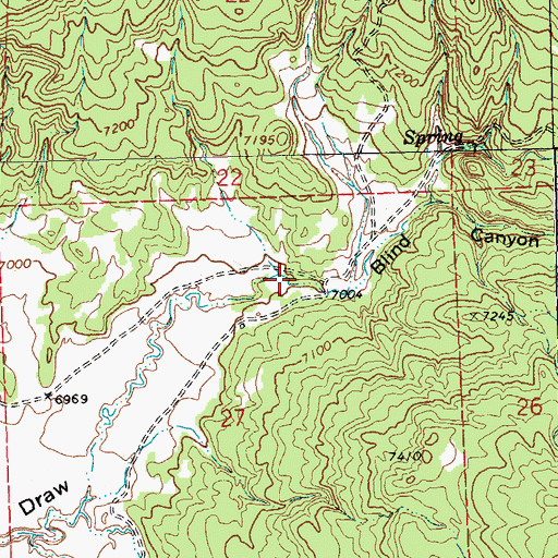 Topographic Map of Blind Canyon, NM