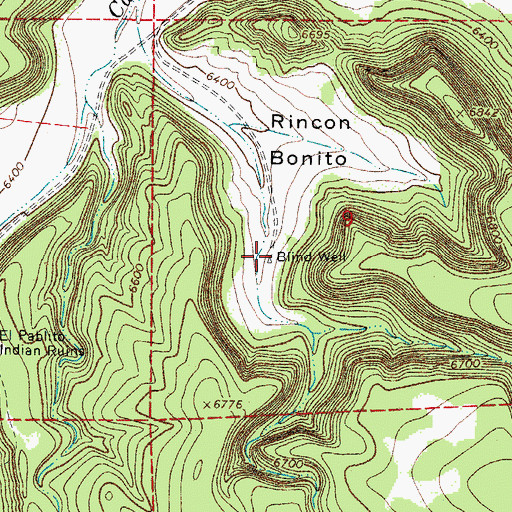 Topographic Map of Blind Well, NM
