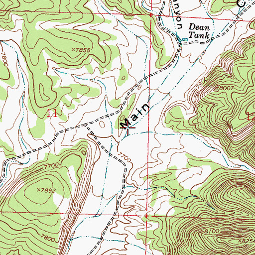 Topographic Map of Blue Canyon, NM