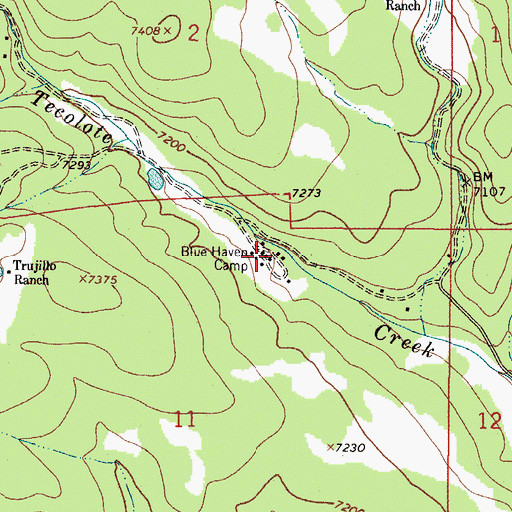 Topographic Map of Blue Haven Camp, NM