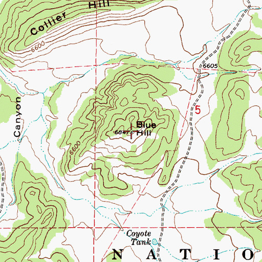 Topographic Map of Blue Hill, NM