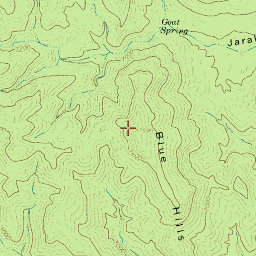 Topographic Map of Blue Hills, NM