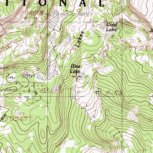 Topographic Map of Blue Lake, NM