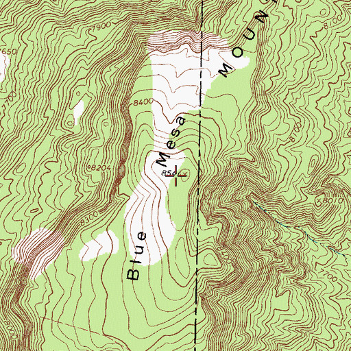 Topographic Map of Blue Mesa, NM