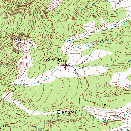 Topographic Map of Blue Mesa Tank, NM