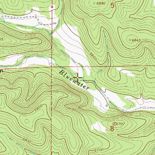 Topographic Map of Bluewater Canyon, NM