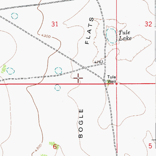 Topographic Map of Bogle Flats, NM