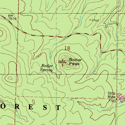 Topographic Map of Boiler Peak, NM