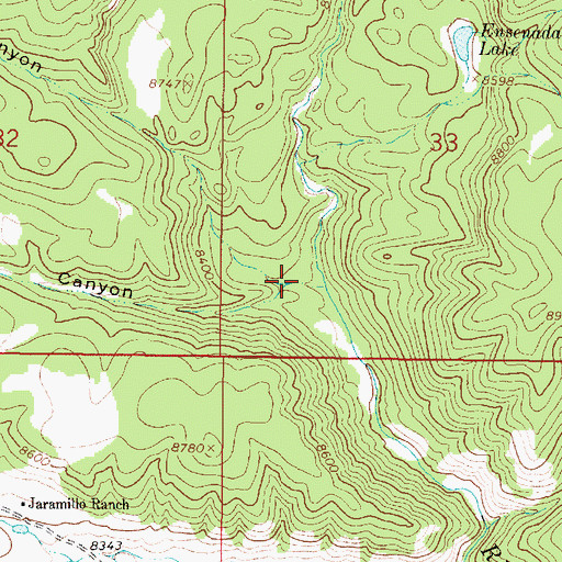 Topographic Map of Bonita Canyon, NM