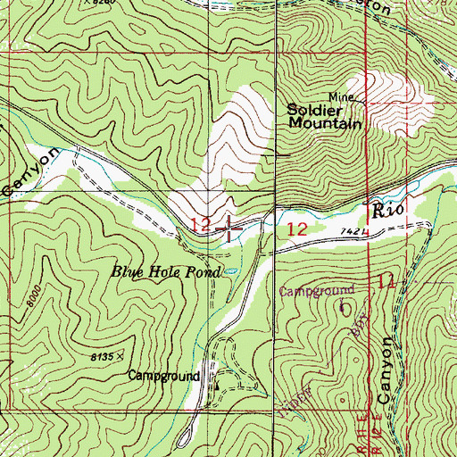 Topographic Map of Bonito Creek, NM