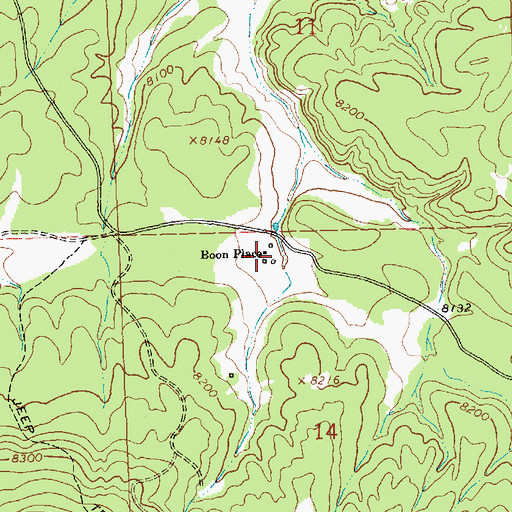 Topographic Map of Boon Place, NM