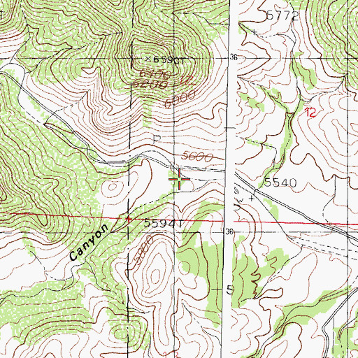 Topographic Map of Boone Canyon, NM