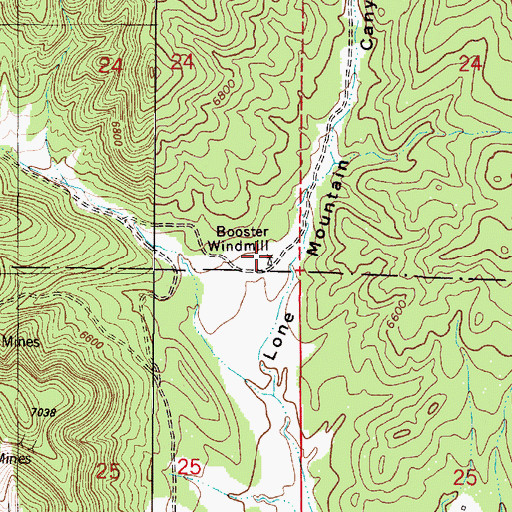 Topographic Map of Booster Windmill, NM