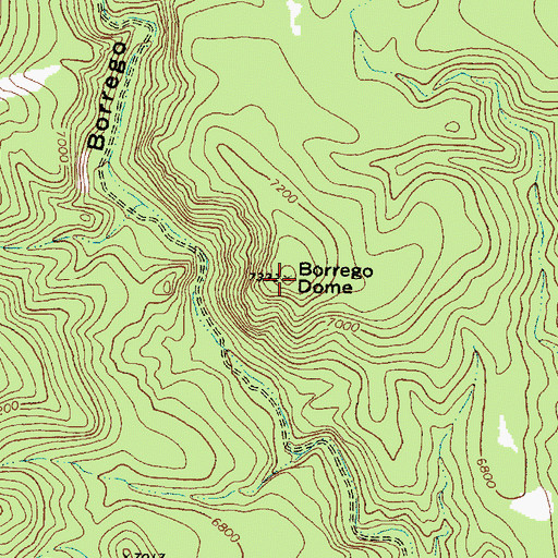 Topographic Map of Borrego Dome, NM