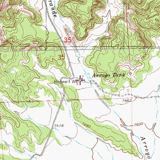 Topographic Map of Boswell Well, NM