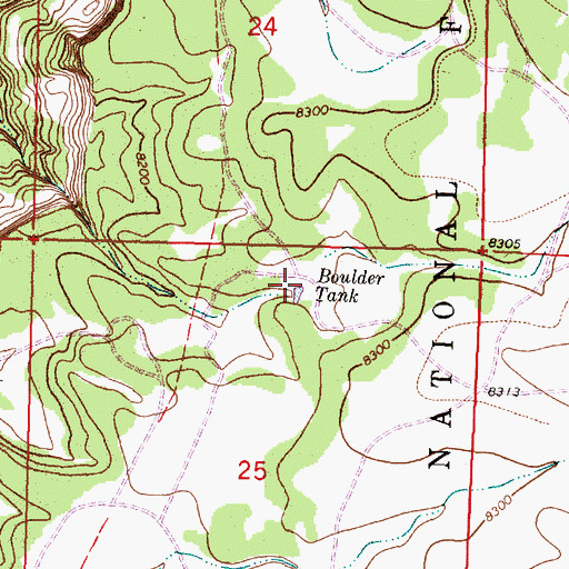 Topographic Map of Boulder Tank, NM
