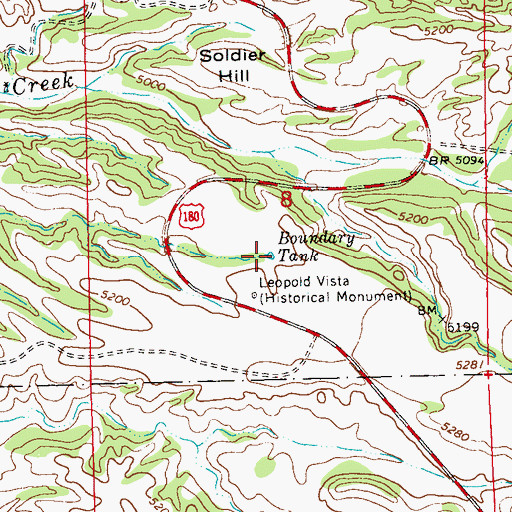Topographic Map of Boundary Tank, NM