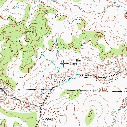 Topographic Map of Box Bar Place, NM