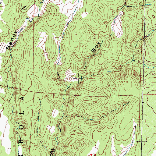 Topographic Map of Box Draw, NM