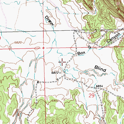 Topographic Map of Box S Canyon, NM
