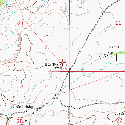 Topographic Map of Box Shack Well, NM