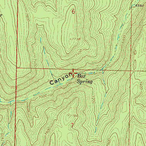 Topographic Map of Box Spring, NM