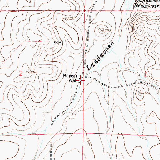 Topographic Map of Boxcar Well, NM