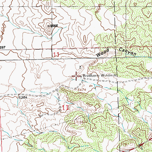 Topographic Map of Bradberry Windmill, NM