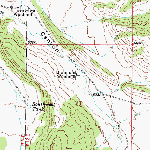 Topographic Map of Brannum Windmill, NM