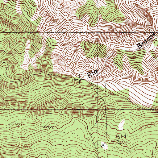 Topographic Map of Brazos Box, NM