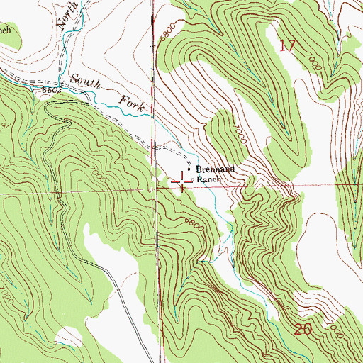 Topographic Map of Brennand Ranch, NM