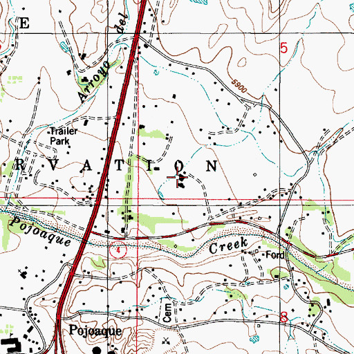 Topographic Map of Broken Arrow Ranch (historical), NM