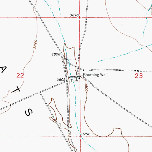 Topographic Map of Browning Well, NM