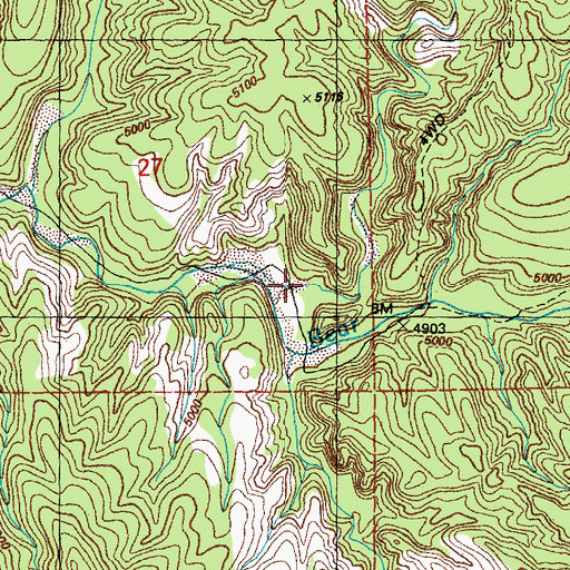 Topographic Map of Brushy Canyon, NM