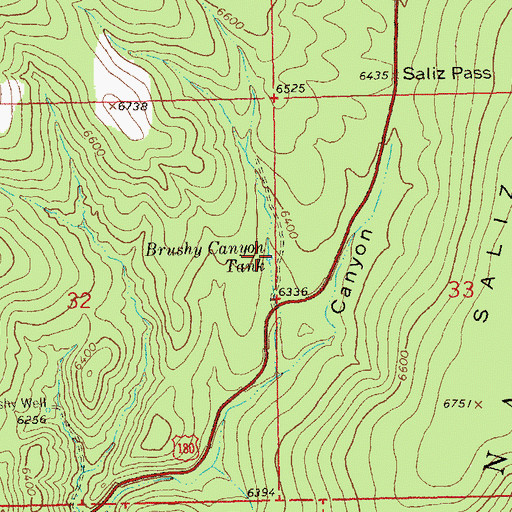 Topographic Map of Brushy Canyon Tank, NM