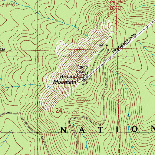 Topographic Map of Brushy Mountain, NM