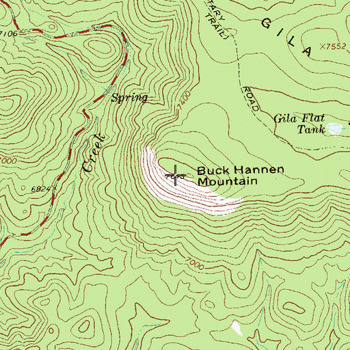 Topographic Map of Buck Hannen Mountain, NM