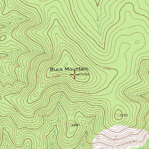 Topographic Map of Buck Mountain, NM