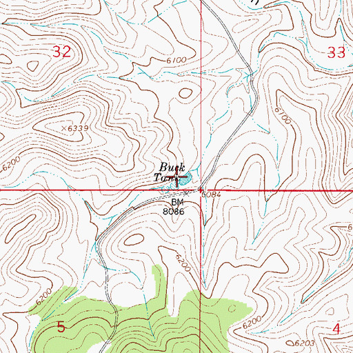 Topographic Map of Buck Tank, NM