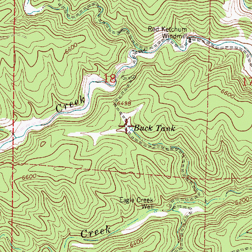 Topographic Map of Buck Tank, NM