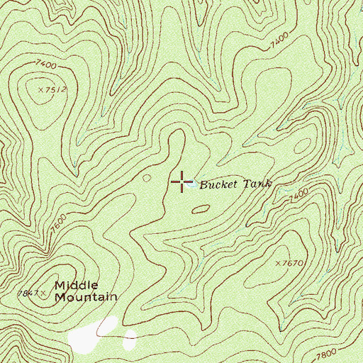 Topographic Map of Bucket Tank, NM