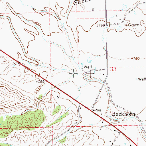 Topographic Map of Buckhorn Creek, NM