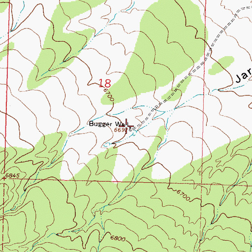 Topographic Map of Bugger Well, NM